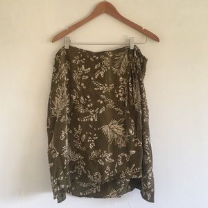 Vintage Plus size botanical print wrap skirt